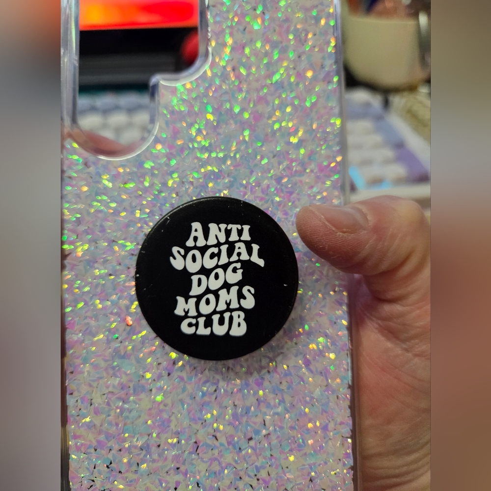 Samsung GALAXY S23 ULTRA Holographic Glitter Phone Case with PopSocket